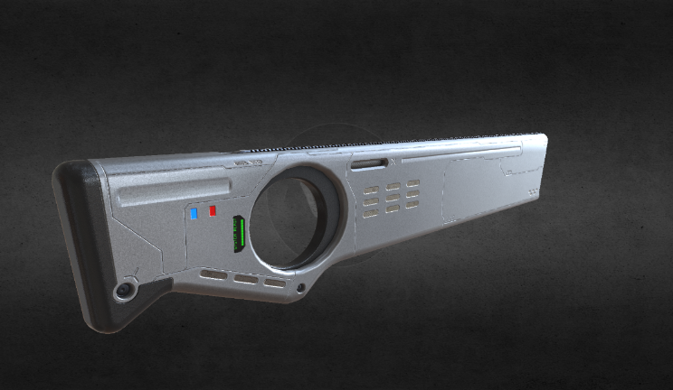科幻步枪武器gltf,glb模型下载，3d模型下载