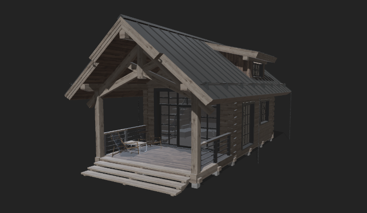 小木屋家居|建筑建筑,别墅,木屋,小房子gltf,glb模型下载，3d模型下载