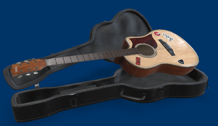 雅马哈古典吉他gltf,glb模型下载，3d模型下载