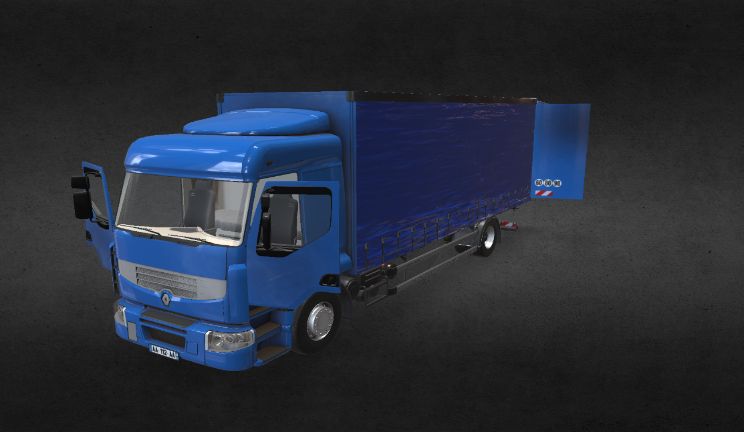 卡车雷诺gltf,glb模型下载，3d模型下载