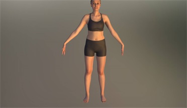 运动型女人gltf,glb模型下载，3d模型下载