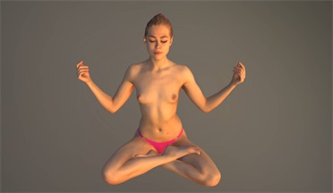 性感的瑜伽女孩gltf,glb模型下载，3d模型下载