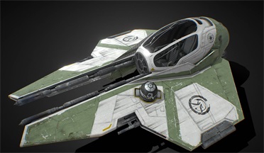 星球大战 - 尤达斯星际战士gltf,glb模型下载，3d模型下载