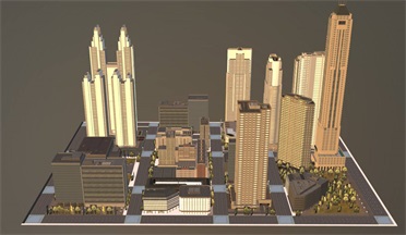 自由城建筑城市,自由 gltf,glb模型下载，3d模型下载
