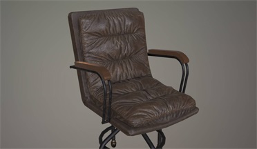 褶皱皮椅gltf,glb模型下载，3d模型下载