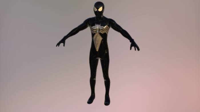 MCU蜘蛛侠共生体套装gltf,glb模型下载，3d模型下载
