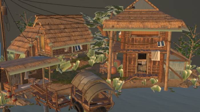 农村建筑游戏|场景建筑,场景gltf,glb模型下载，3d模型下载