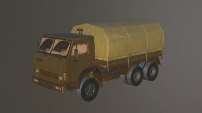 军用卡车gltf,glb模型下载，3d模型下载