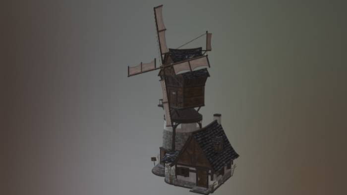 农场风车gltf,glb模型下载，3d模型下载