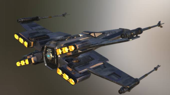 XJ5 X翼星际战斗机gltf,glb模型下载，3d模型下载