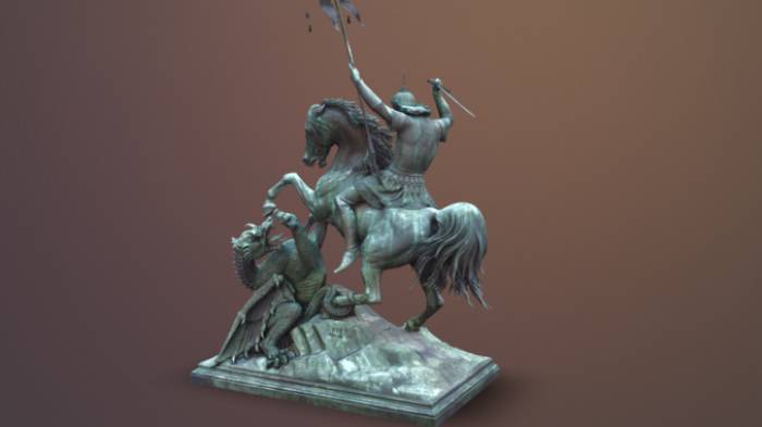 神话雕塑gltf,glb模型下载，3d模型下载