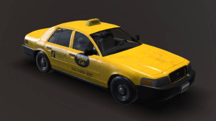 出租车gltf,glb模型下载，3d模型下载