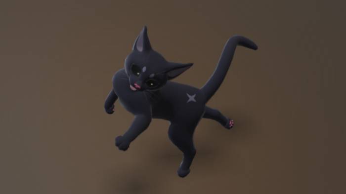 小黑猫gltf,glb模型下载，3d模型下载