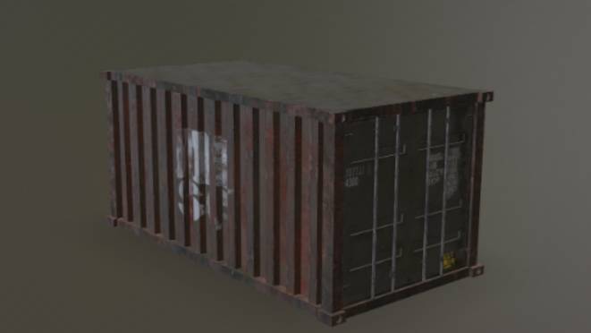 货运集装箱 - 生锈gltf,glb模型下载，3d模型下载