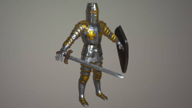中世纪骑士gltf,glb模型下载，3d模型下载