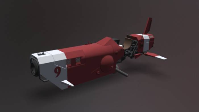 科幻飞船gltf,glb模型下载，3d模型下载