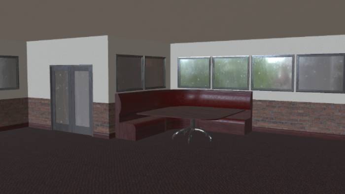 餐厅大楼转角摊位gltf,glb模型下载，3d模型下载