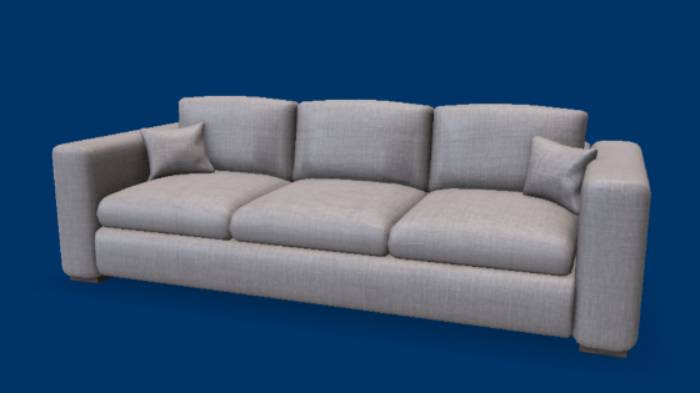 三人沙发gltf,glb模型下载，3d模型下载