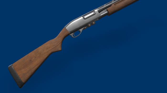 雷明顿 870 霰弹枪gltf,glb模型下载，3d模型下载