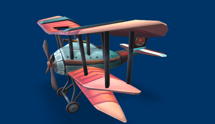 卡通飞机动画gltf,glb模型下载，3d模型下载