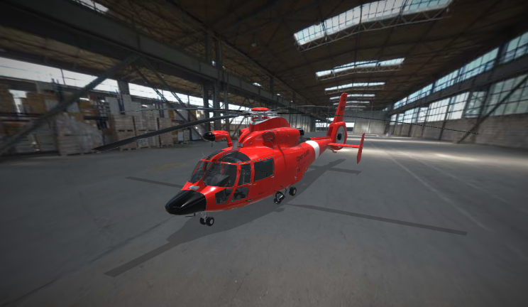 MH-65 海豚直升机gltf,glb模型下载，3d模型下载