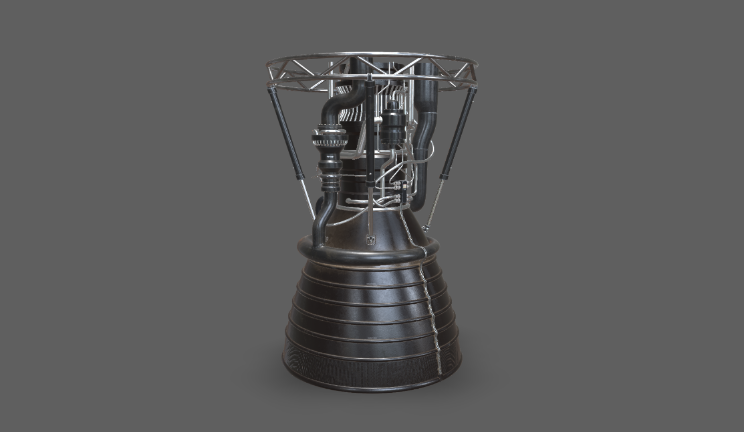 SL-09 火箭发动机gltf,glb模型下载，3d模型下载
