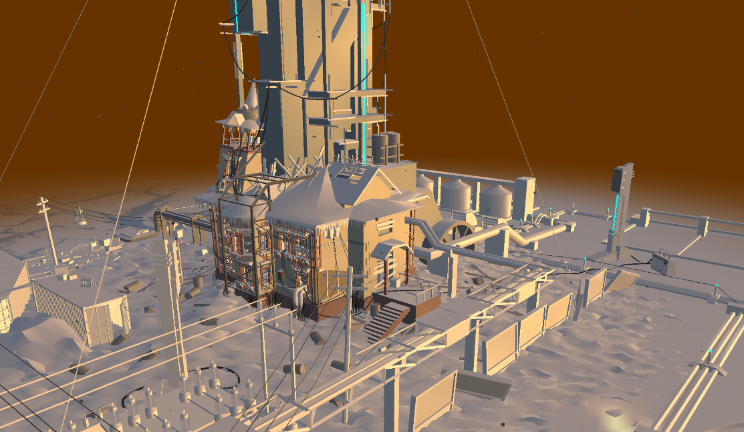 废弃工厂动画gltf,glb模型下载，3d模型下载
