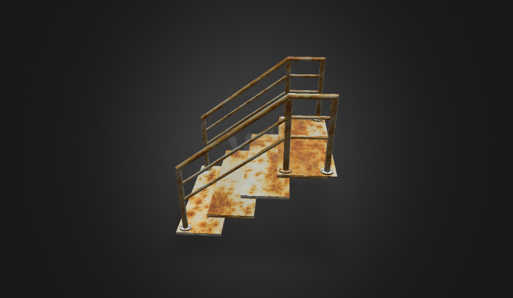 工业生锈的楼梯gltf,glb模型下载，3d模型下载