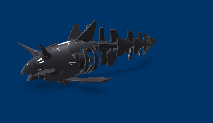 机甲鲨鱼钻机gltf,glb模型下载，3d模型下载