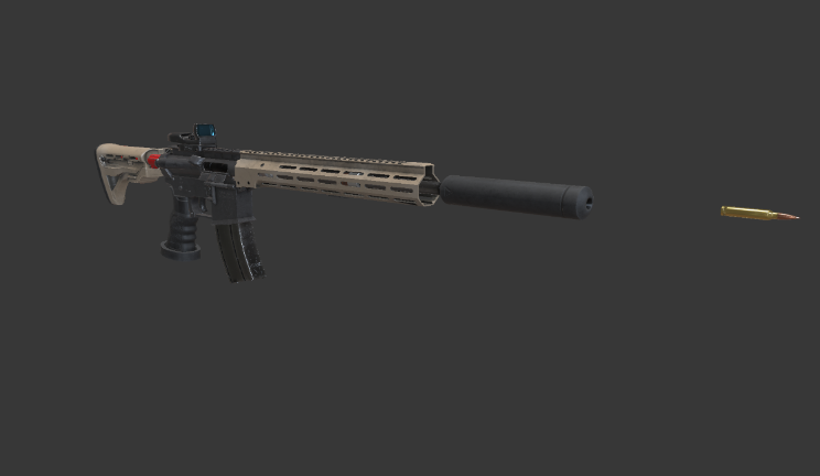 M4A1-S步枪武器武器,冲锋枪gltf,glb模型下载，3d模型下载