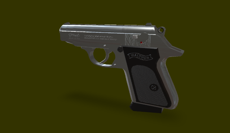 PPK手枪gltf,glb模型下载，3d模型下载