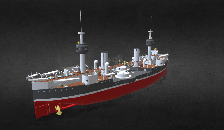军舰gltf,glb模型下载，3d模型下载