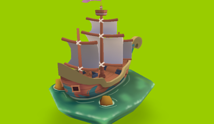 海盗船船艇卡通gltf,glb模型下载，3d模型下载