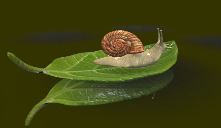 蜗牛在水中gltf,glb模型下载，3d模型下载