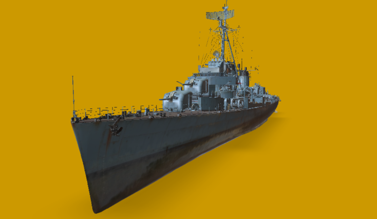 驱逐舰gltf,glb模型下载，3d模型下载