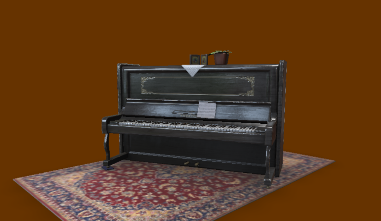 钢琴gltf,glb模型下载，3d模型下载