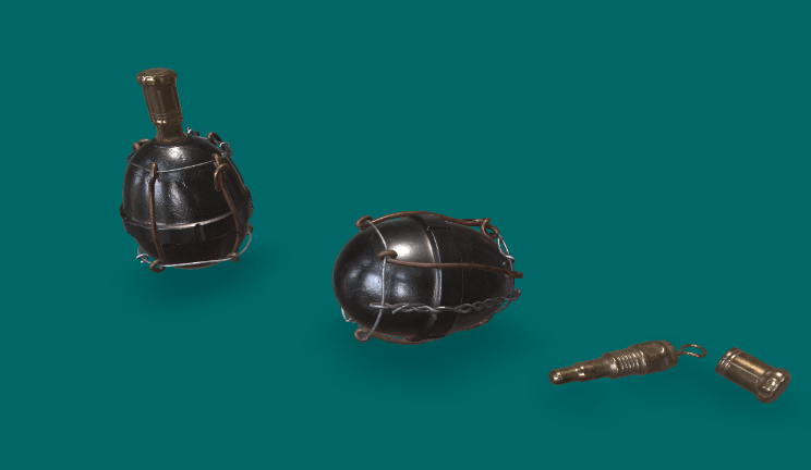 鸡蛋手榴弹gltf,glb模型下载，3d模型下载