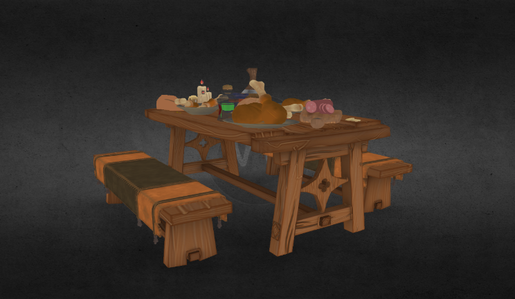 餐桌家具家具,餐桌gltf,glb模型下载，3d模型下载