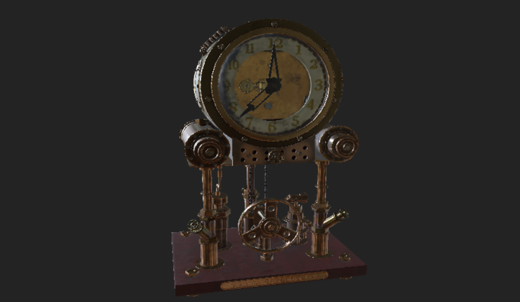 蒸汽钟表gltf,glb模型下载，3d模型下载