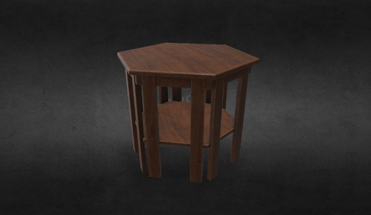  六角桌家具家具,桌子gltf,glb模型下载，3d模型下载