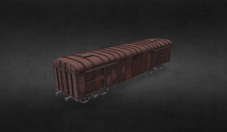 火车车厢gltf,glb模型下载，3d模型下载