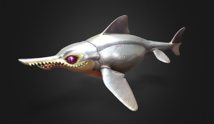 海豚龙动物海洋,海豚gltf,glb模型下载，3d模型下载