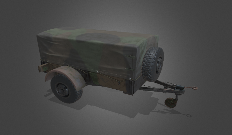 军事拖车gltf,glb模型下载，3d模型下载