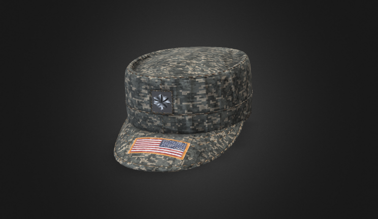 美国军帽gltf,glb模型下载，3d模型下载