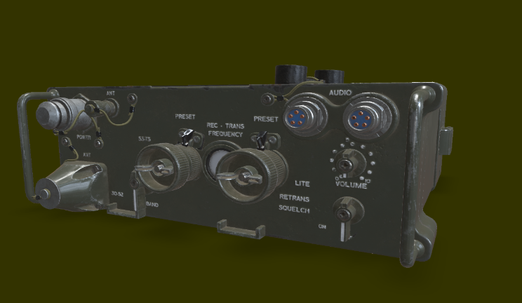PRC-77军用电台电子电器电器,通讯,电台gltf,glb模型下载，3d模型下载