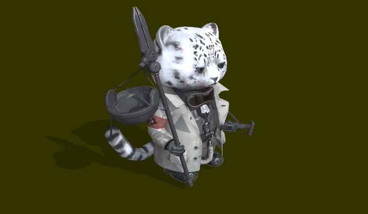 士兵猫gltf,glb模型下载，3d模型下载