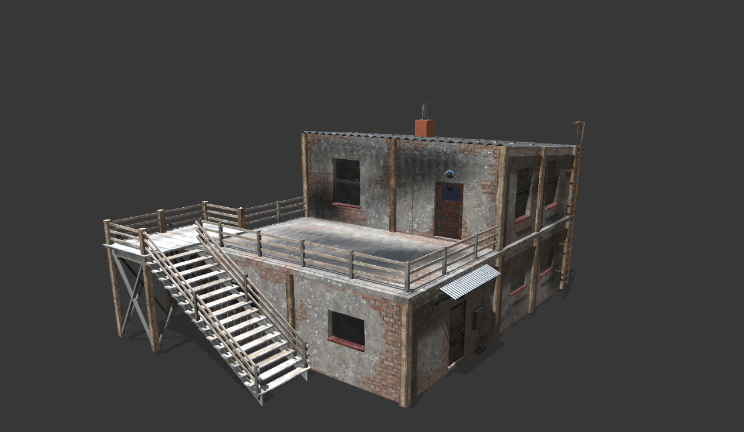 废弃的建筑gltf,glb模型下载，3d模型下载
