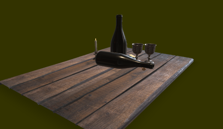 酒蜡烛游戏|场景酒,蜡烛,木板gltf,glb模型下载，3d模型下载