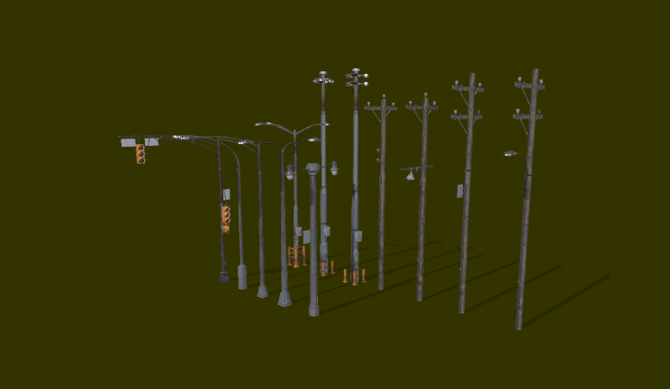 路灯家居|建筑城市,灯,灯杆,电线杆gltf,glb模型下载，3d模型下载