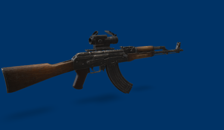 AKM 突击步枪武器武器,枪gltf,glb模型下载，3d模型下载